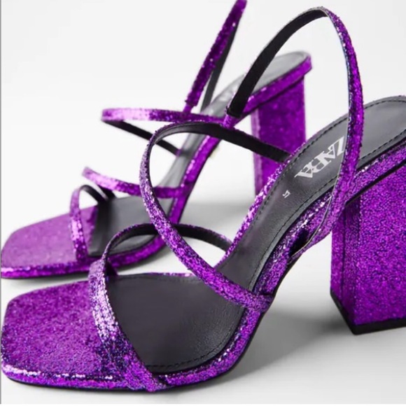 Zara purple sparkling sandals - blue collection - Picture 3 of 4